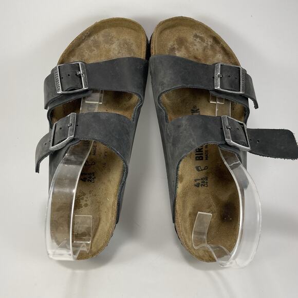 Birkenstock Arizona Oiled Leather Sandals Womens 41 US 10-10.5 Slide Black - Picture 5 of 9